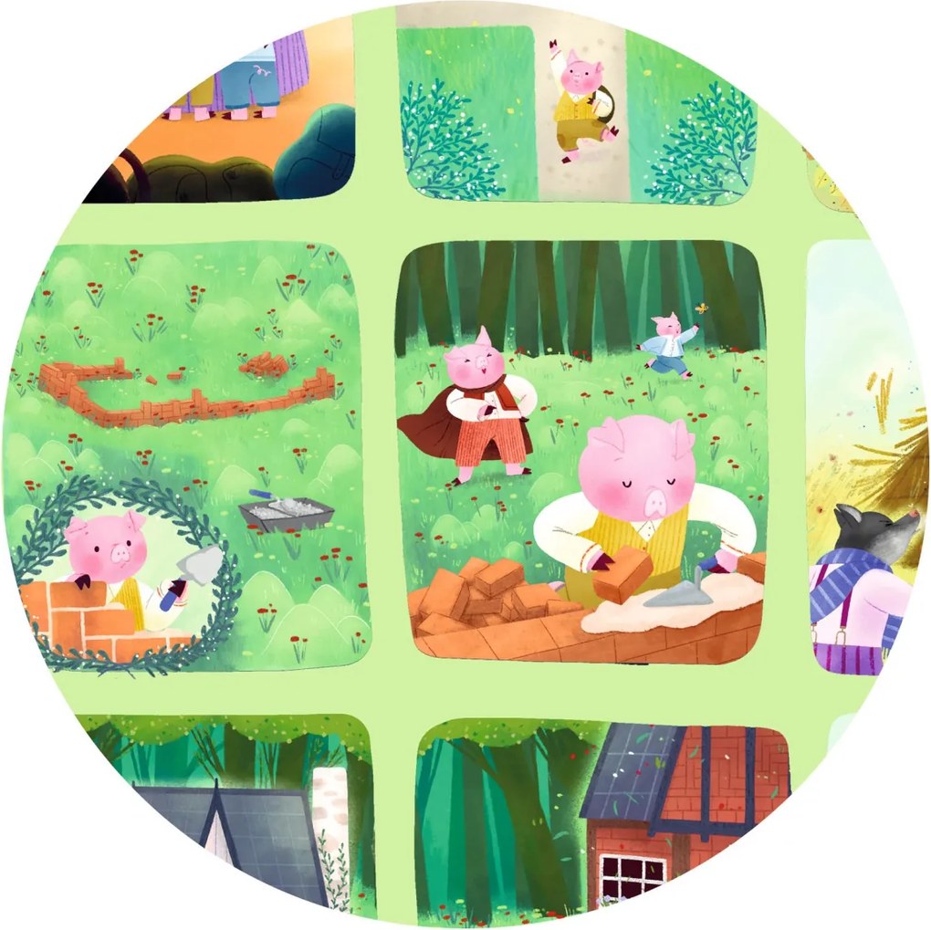 Mese puzzle - A három kismalac, 35 db-os - The Three Little Pigs