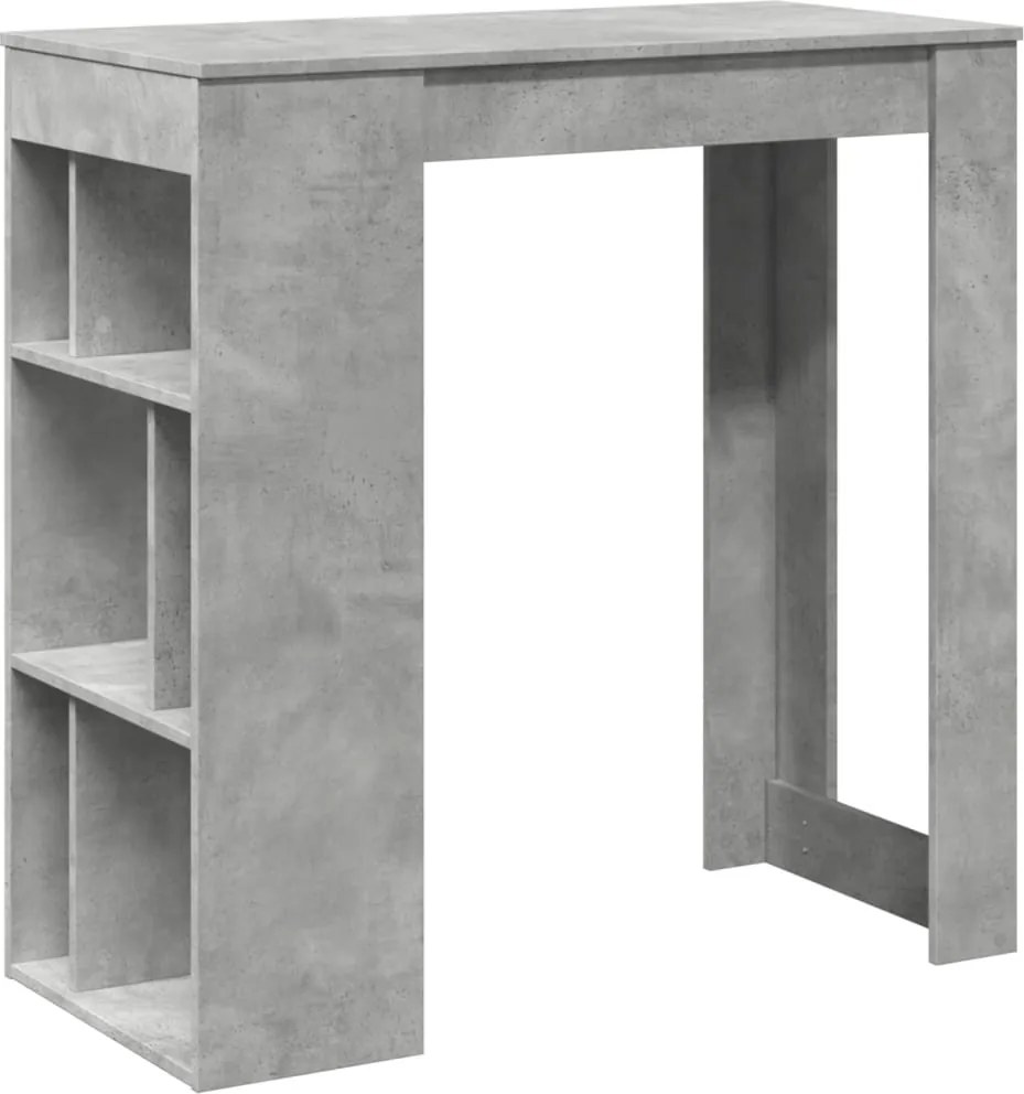 vidaXL betonszürke szerelt fa tárolórekeszes bárasztal 102x50x103,5 cm