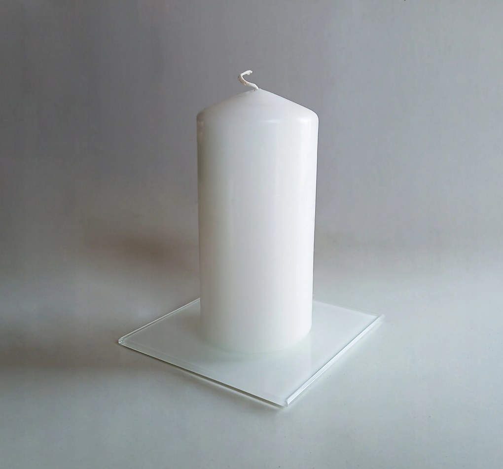 Üveg gyertyatartó állvány fehér 15×15 cm