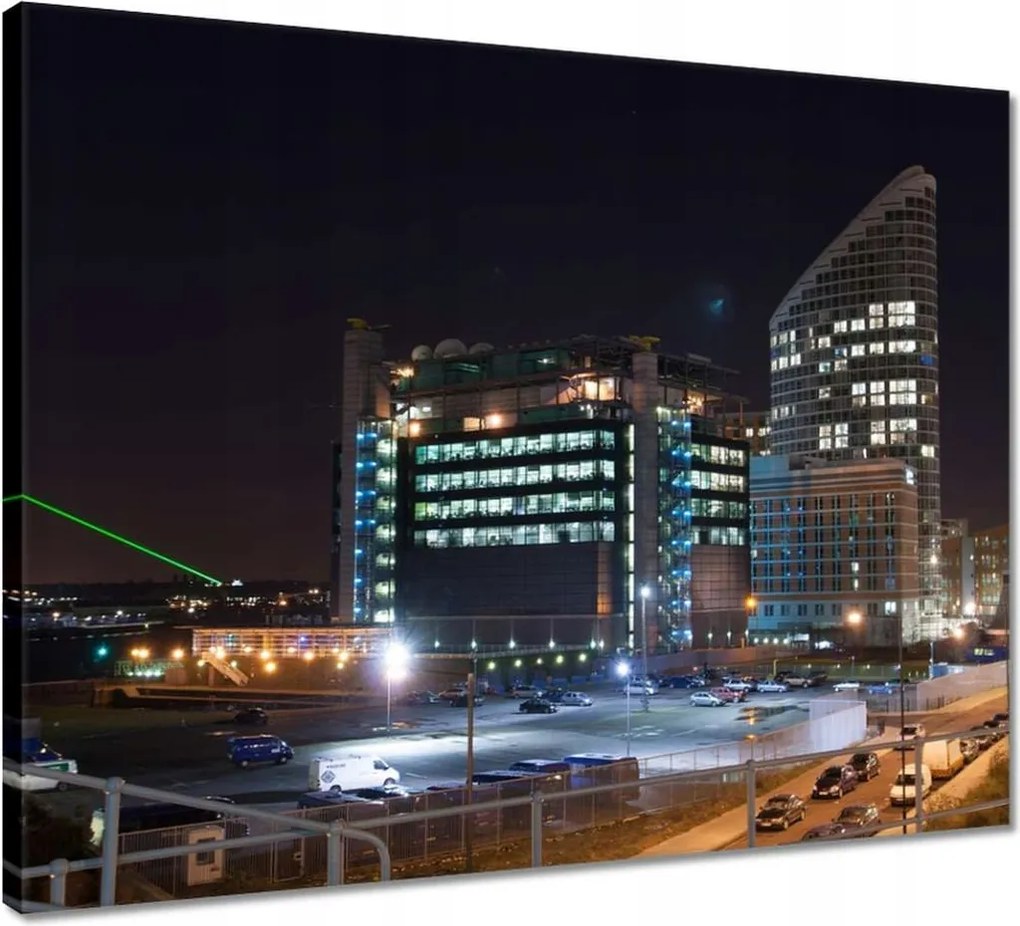 Vászonkép 50x40 Éjszaka Kilátás a felhőkarcolókra