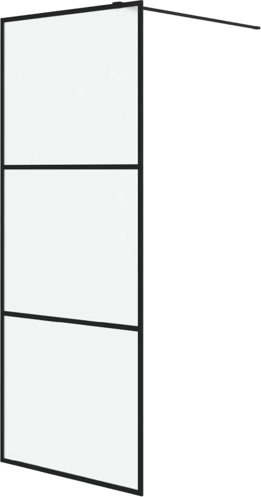 vidaXL fekete ESG tejüveg zuhanyfal küszöb nélküli zuhanyhoz 80x195 cm