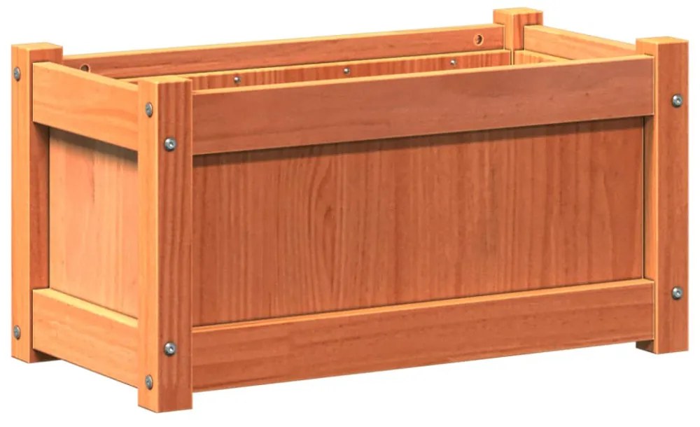 viaszbarna tömör fenyőfa kerti virágláda 60 x 31 x 31 cm