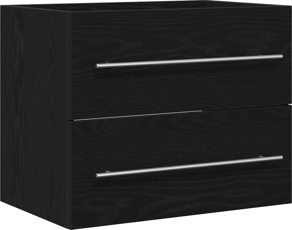 vidaXL fekete tölgy szerelt fa mosdószekrény 60x38,5x48 cm