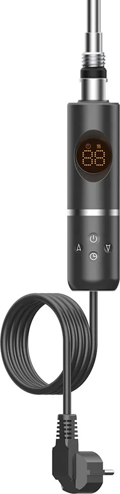 Elektromos fűtőpatron törölközőszárító radiátorhoz digitális hőfokszabályozóval 800W fekete