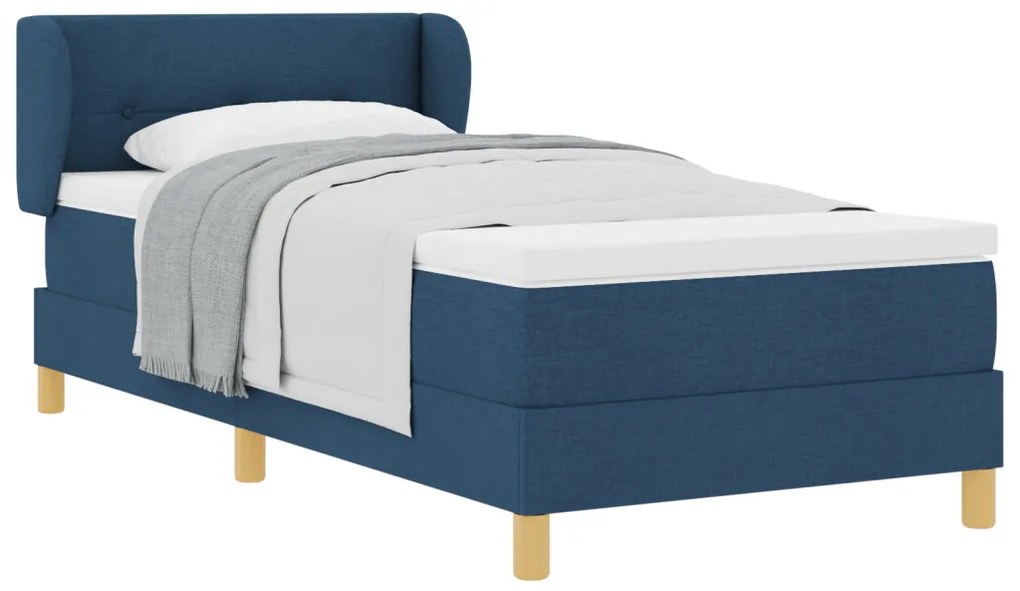 Boxspring Ágy Matracokkal Kék 90x190 cm Szövet