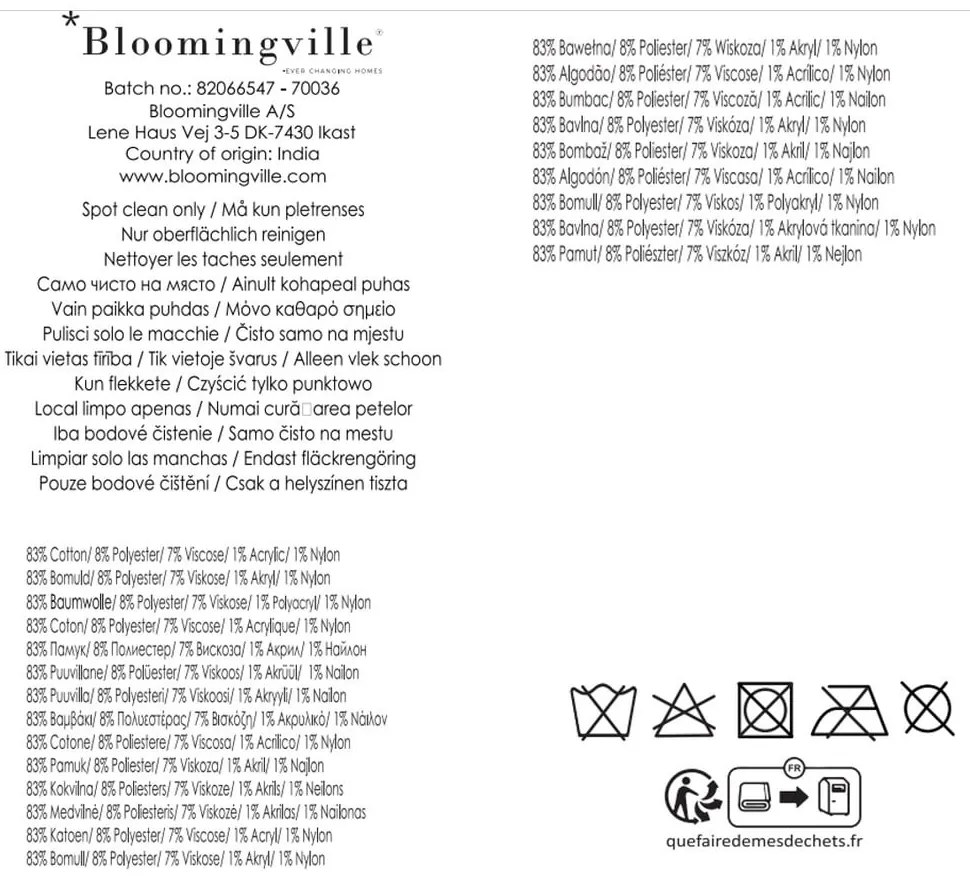 Bézs-borostyán színű pamut szőnyeg 140x200 cm Chola – Bloomingville