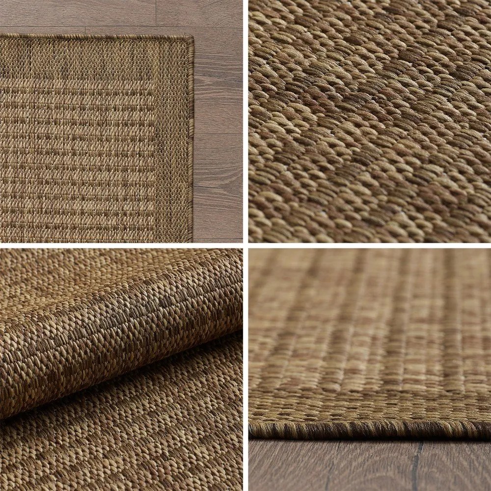 Natúr színű kerek kültéri-beltéri szőnyeg ø 200 cm Giza 1410 – Ayyildiz Carpets