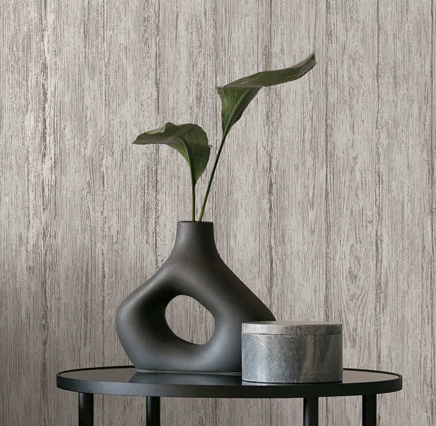Holden Decor Textura Sapele arany-ezüst deszkamintás fémhatású vlies tapéta – 66151