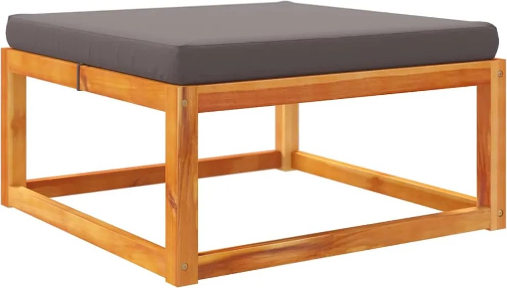 vidaXL tömör akácfa kerti lábzsámoly párnával 65 x 65 x 29 cm