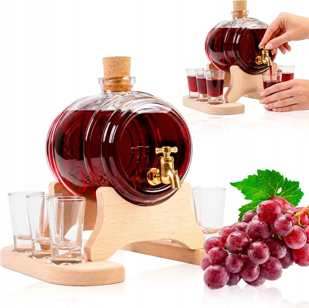 1L-es hordó ajándék alkoholos pohár