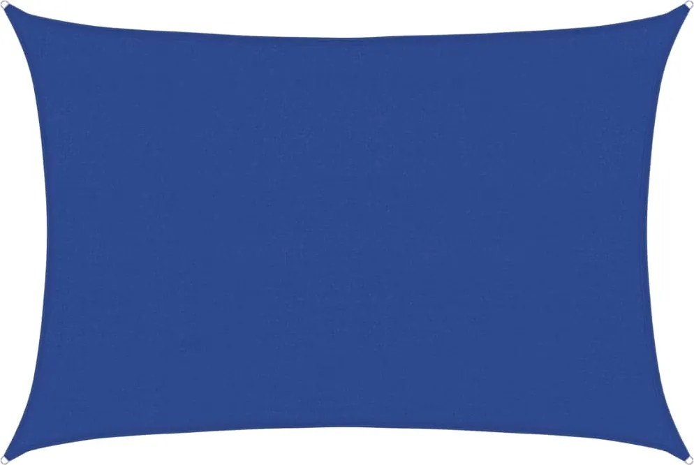 vidaXL kék négyszögletű HDPE napvitorla 160 g/m² 4x6 m
