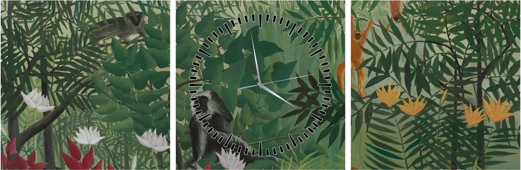 Kép - Henri Rousseau, Tropical Forest with Monkeys, reprodukciók (órával) (90x30 cm)