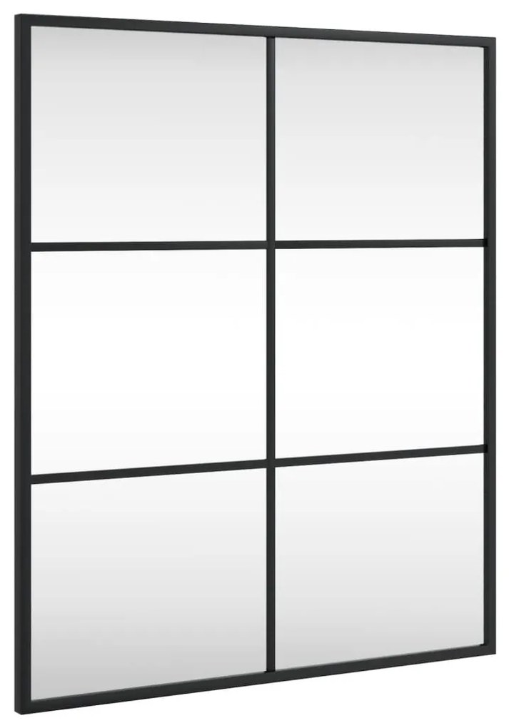 fekete téglalap alakú vas fali tükör 50 x 60 cm