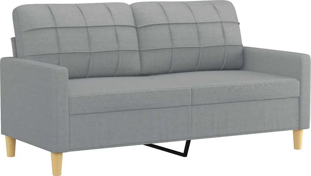 vidaXL kétszemélyes világosszürke szövetkanapé 140 cm