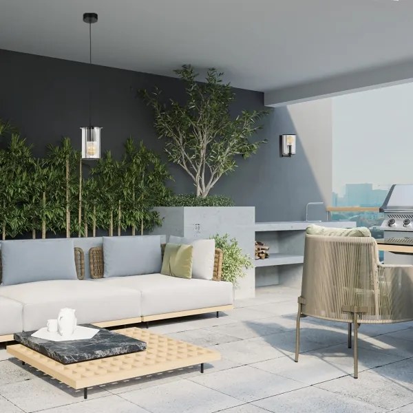 Argon 8748 - Kültéri fali lámpa NORFOLK 1xE27/15W/230V IP44 fekete