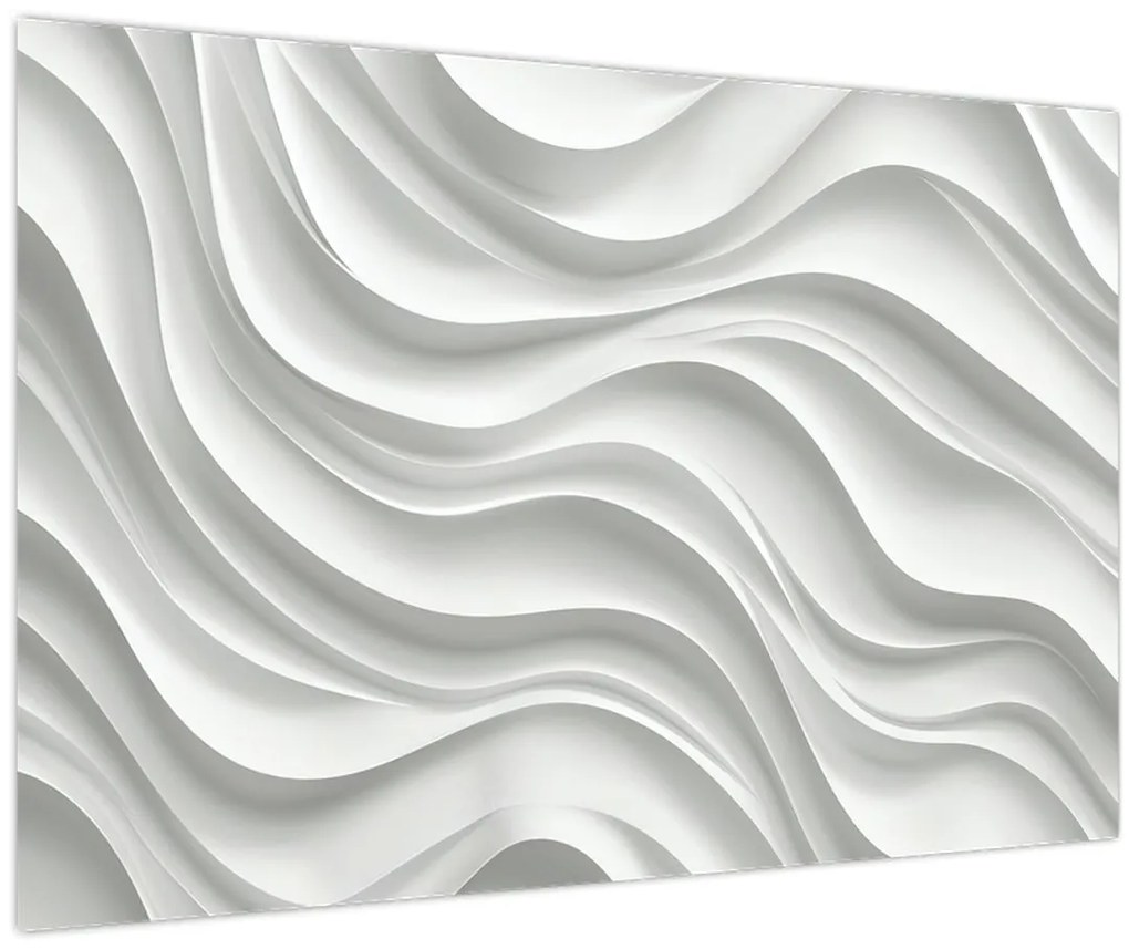 Kép - 3D fehér hullámok (90x60 cm)
