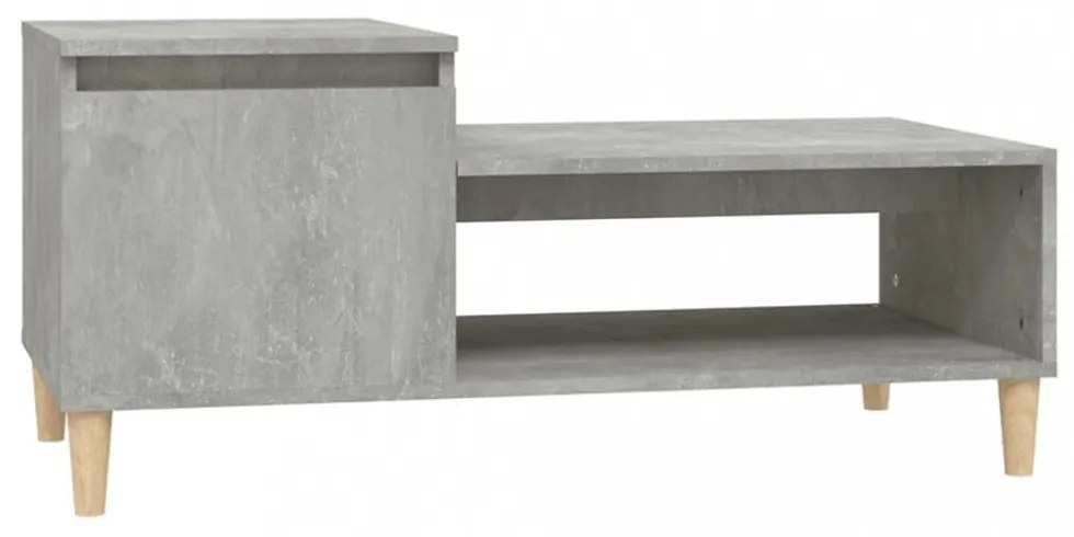 betonszürke szerelt fa dohányzóasztal 100 x 50 x 45 cm