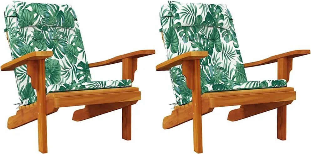 vidaXL Székpárnák 2 pcs Levél mintázat 58 x 77 x 4,5 cm Oxford Szövet