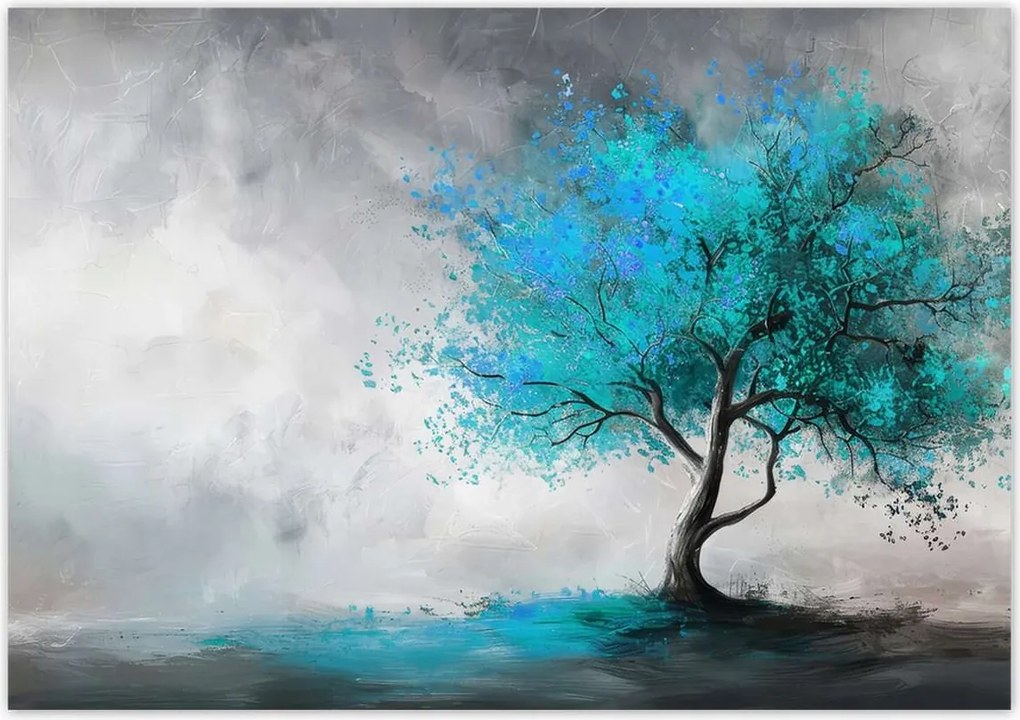 Poszterek 100x70 Kék fa Modern Art