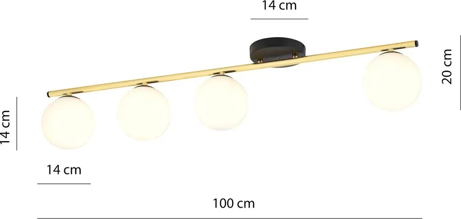 Emibig modern mennyezeti lámpa monza fehér fekete arany emi1252/4