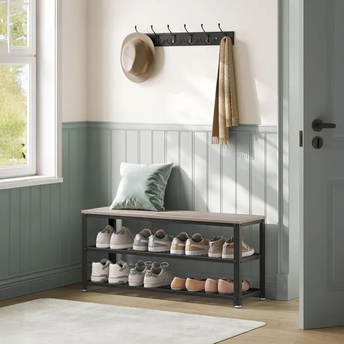 Cipőszekrény, mdf, szürke, ABO-E1078 Grey