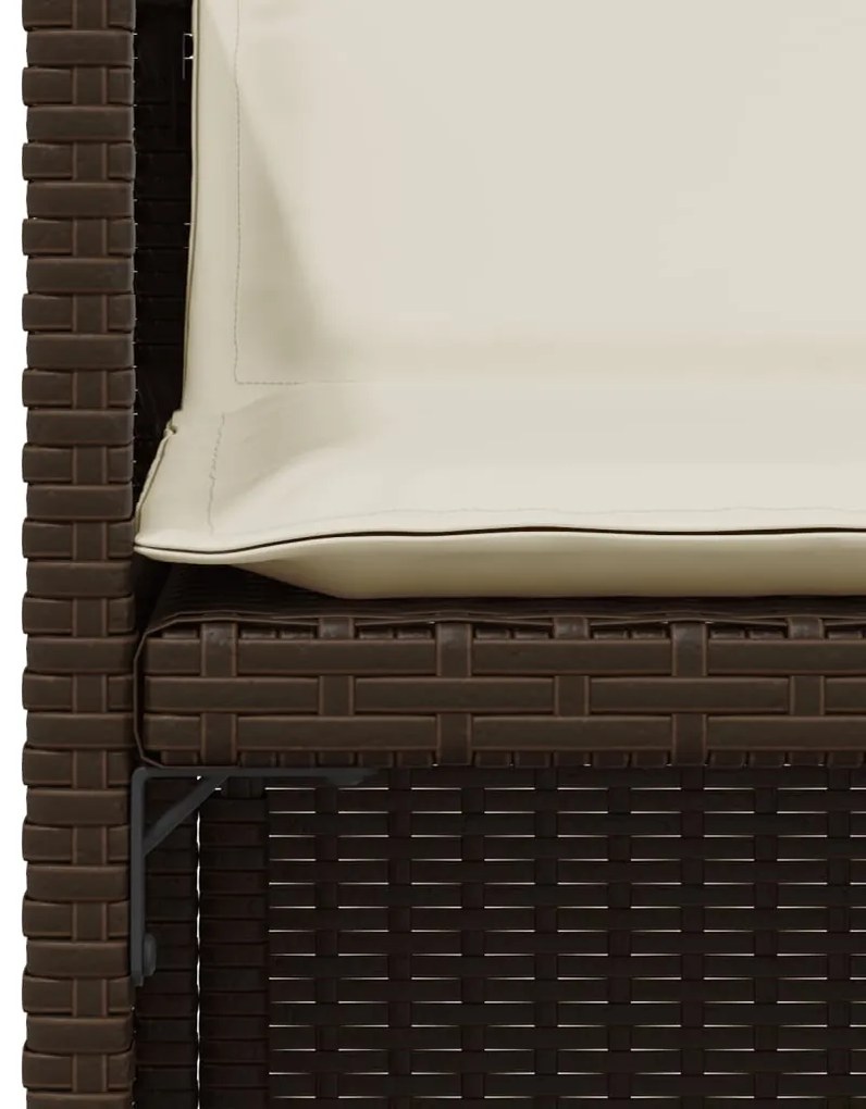vidaXL 3 részes barna polyrattan bisztrógarnitúra párnákkal