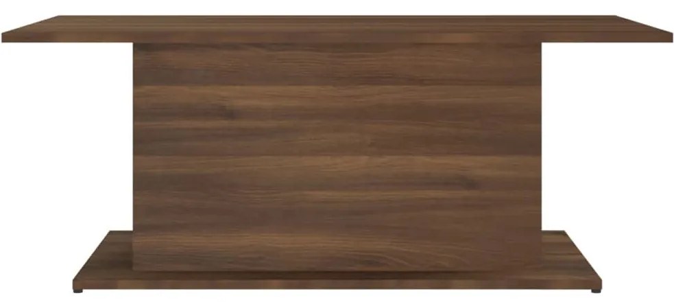 Barna tölgyszínű szerelt fa dohányzóasztal 102x55,5x40 cm