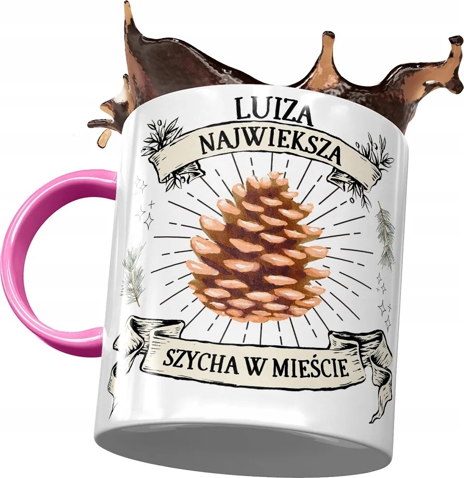 Rózsaszín Bögre Lujza Feleség Barátnő Ajándék Nyomtatott Fotóval