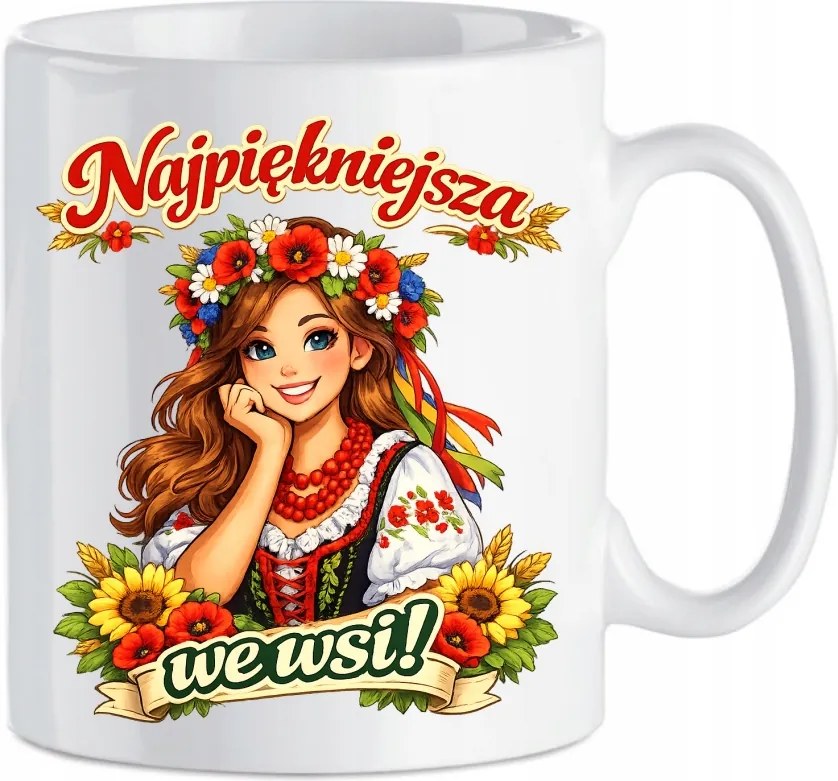 Kerámia bögre Nőnap Lány A legszebb a faluban!