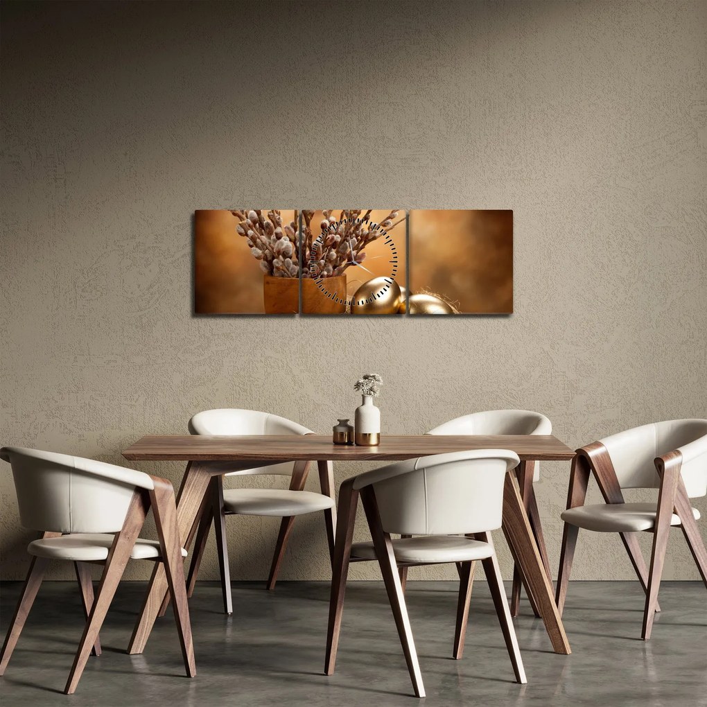 Tojás és a macska képe (órával) (90x30 cm)