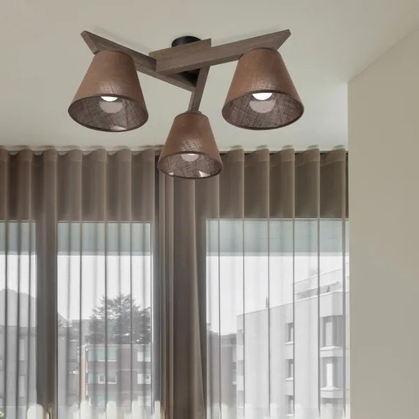 Brilagi - LED mennyezeti lámpa ANTHONY 3xE14/40W/230V dióbarna