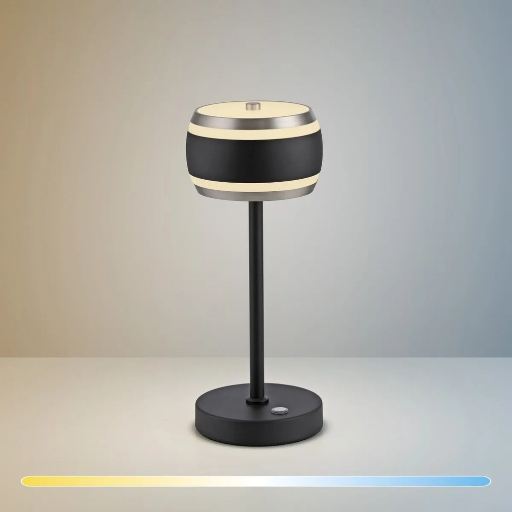 Paul Neuhaus modern asztali lámpa pure falling rings fekete pln4503-18