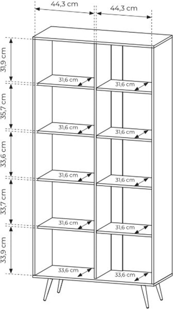 Flaro magas vitrinszekrény 93 cm világítással - dunin tölgy