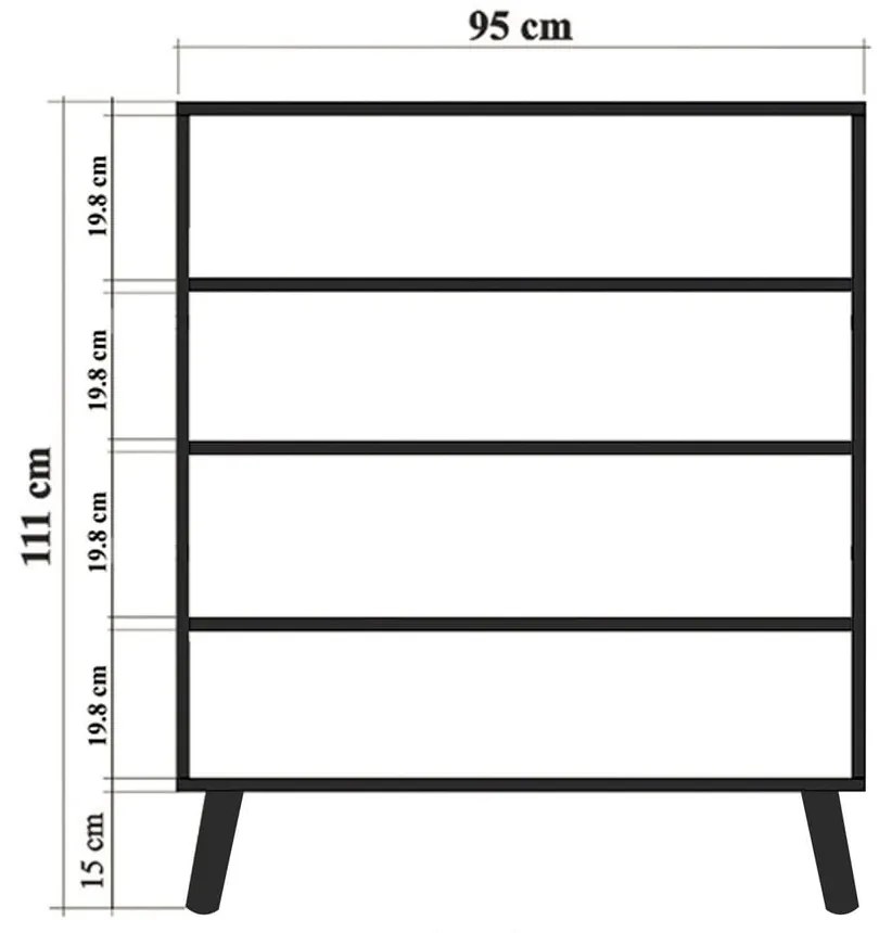 Fehér szekrény 95x111 cm Multilux – Kalune Design