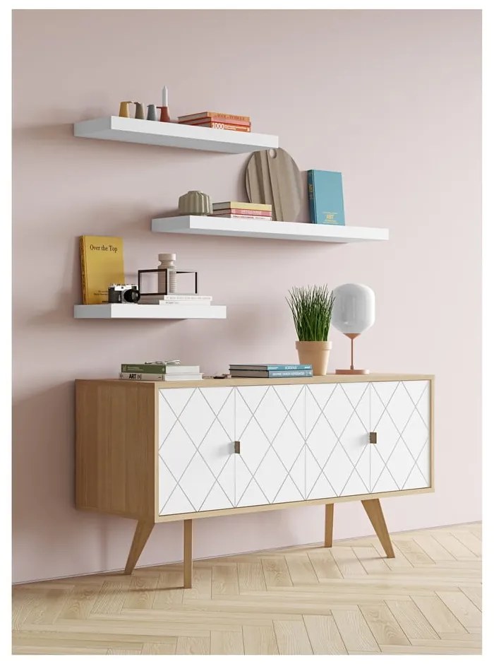 Balda fehér polc, szélesség 90 cm - TemaHome