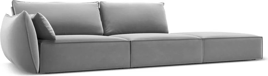 Világosszürke bársony kanapé, bal oldali 264 cm Vanda – Mazzini Sofas
