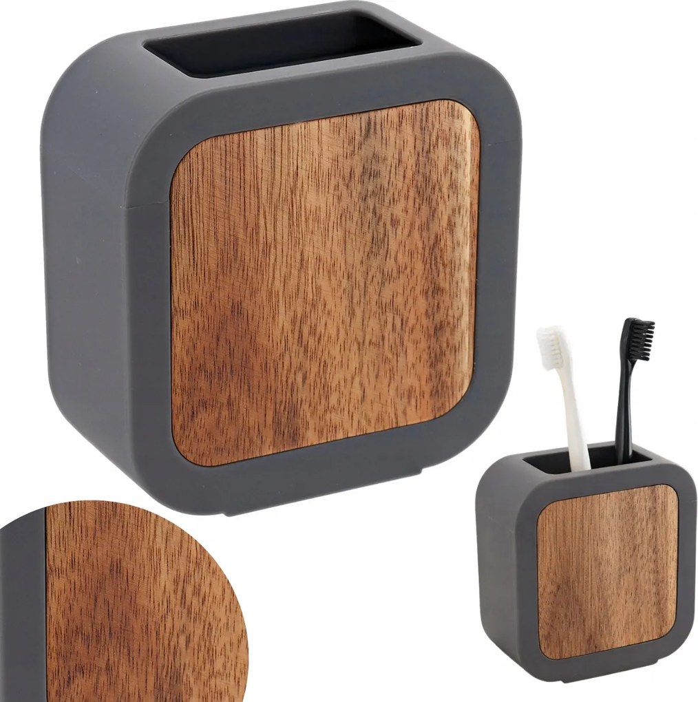 Fogkefe Bögre Paszta fürdőszobai rendszerező grafit gumi Abs akác