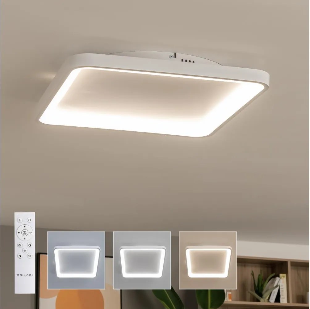 Brilagi - LED dimmelhető mennyezeti lámpa FALCON SLIM LED/50W/230V 50x50 cm fehér + távirányítóval