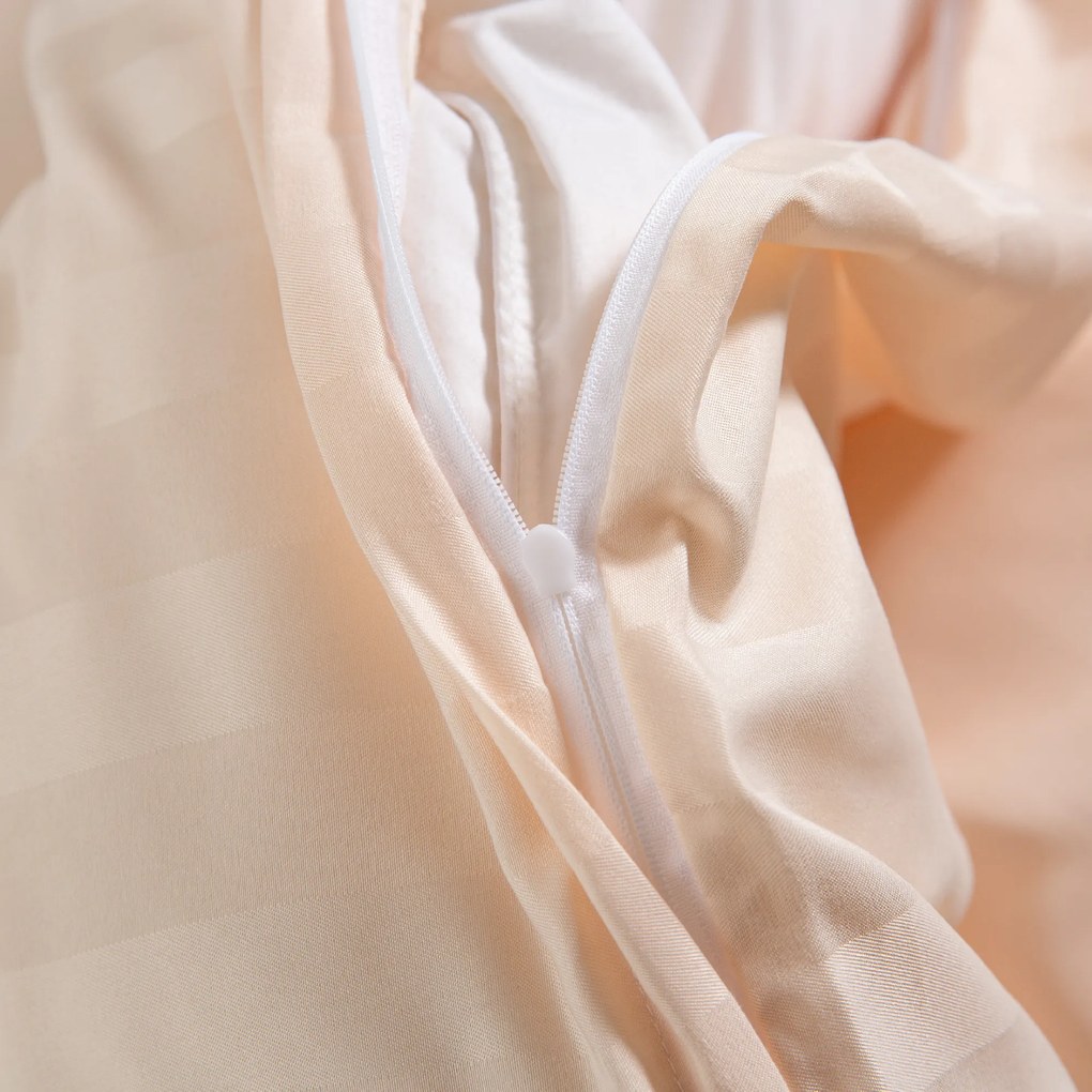 JASMINE pezsgő színű - 2 cm csíkos mikroszálas hotel ágyneműhuzat Ágyneműhuzat mérete: 2 db 70 x 90 cm | 200 x 220 cm