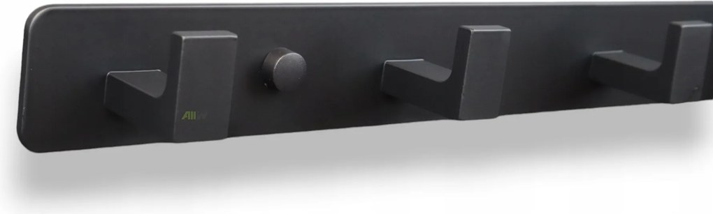 Fali akasztó ruháknak, törölközőknek, konyhai használatra, 5 akasztós, Loft stílusú, fekete.