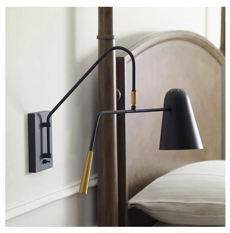 Feiss - Fali lámpa SIMON 1xE27/60W/230V fekete/arany