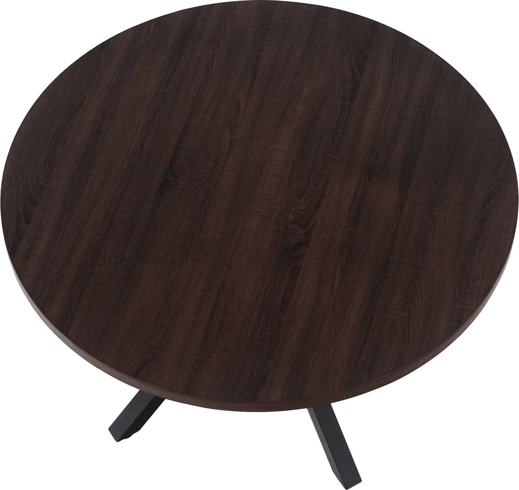 Étkezőasztal, sötét tölgy/fekete, átmérő 120 cm, MEDOR