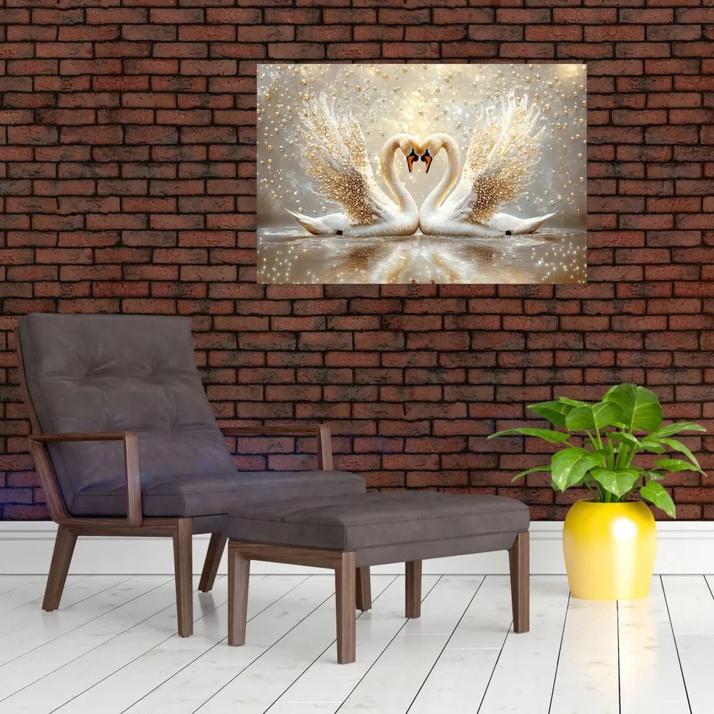 Kép - Arany hattyúk (90x60 cm)