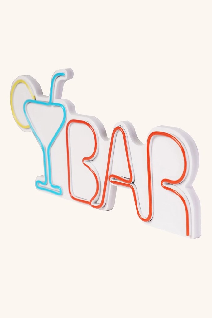 Műanyag LED-es fali dekoráció, Bar - Multicolor