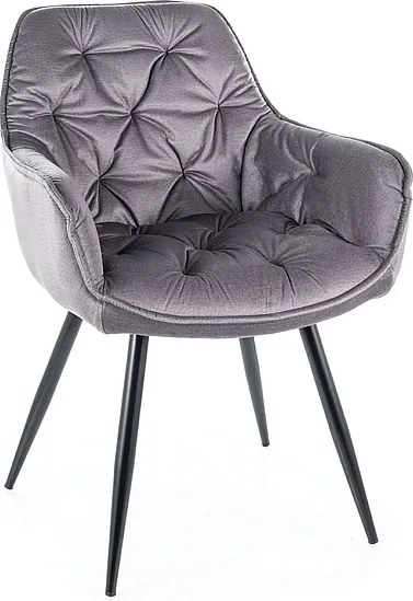 Kárpitozott szék Cherry Velvet szürke/fekete Sig