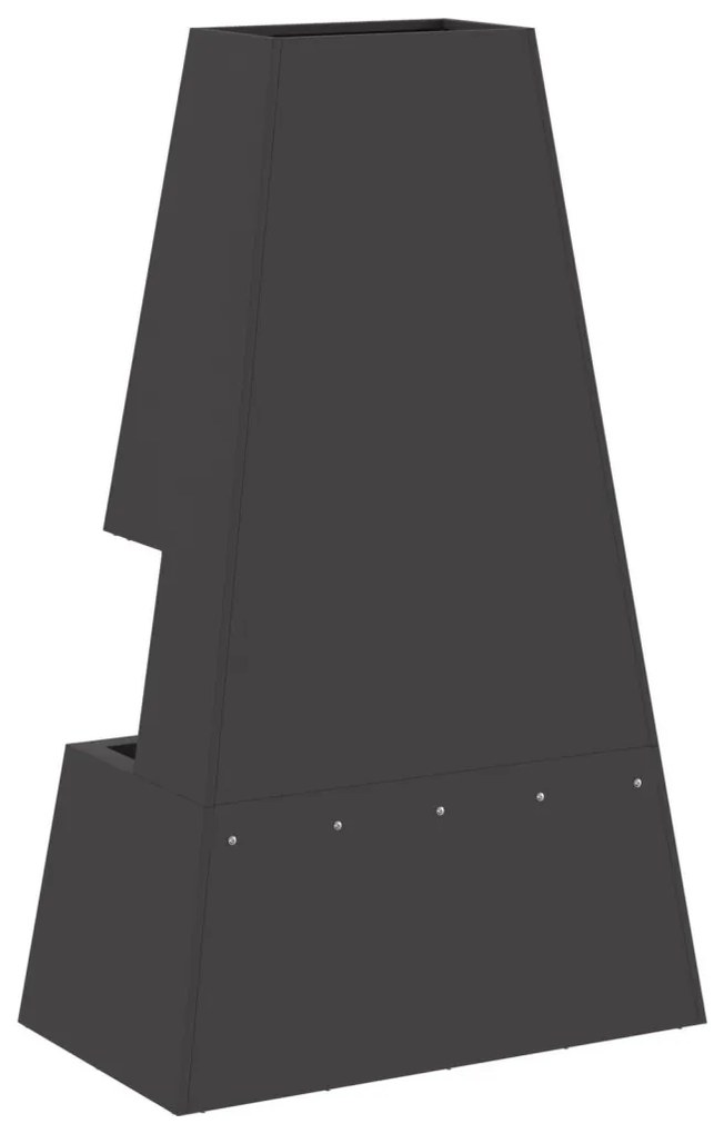 Tűzrakó Fekete 60 x 35 x 100 cm Hidegen hengerelt acél