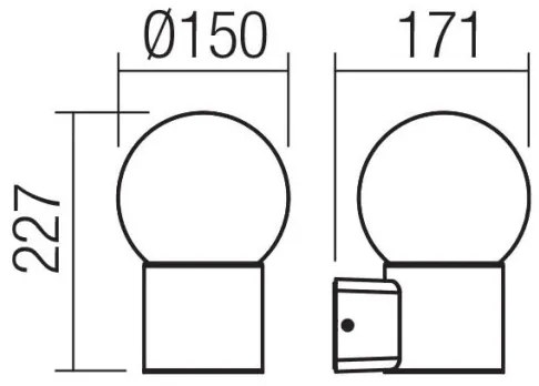 Redo 90640 - Kültéri fali lámpa BULK 1xE27/28W/230V IP44 antracit