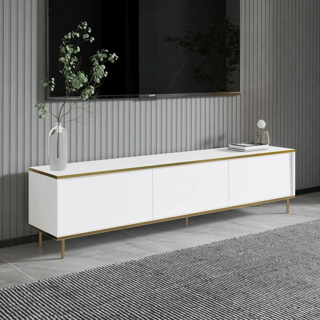 Imaj White and Gold TV-asztal