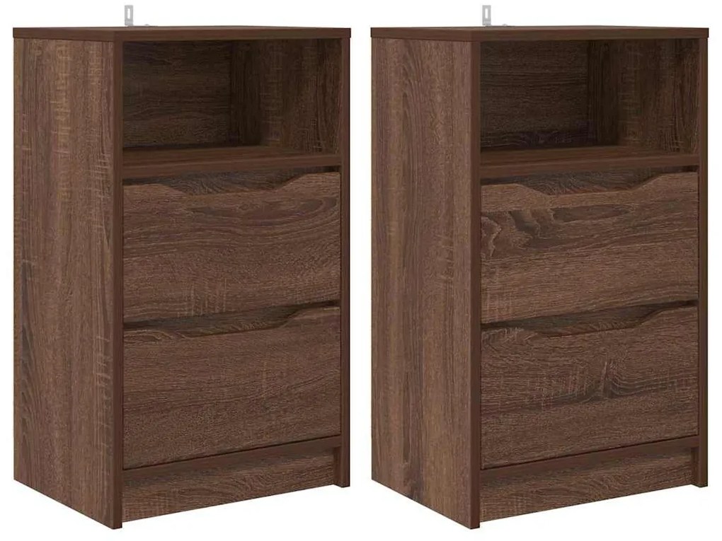 Éjjeliszekrények 2 pcs Barna Tölgy 40 x 30 x 467 cm Faanyag