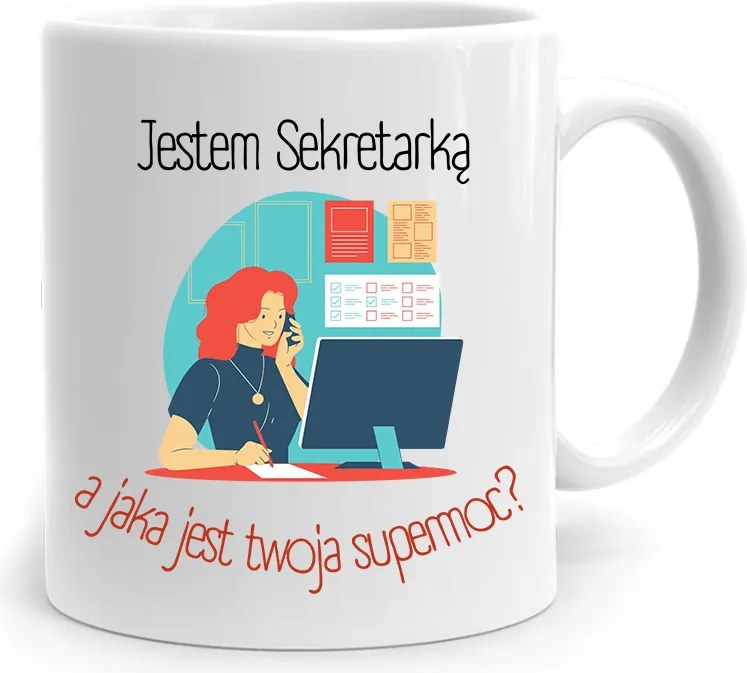 Bögre Ajándék Titkárnőnek Titkárnő Vagyok, fényképes nyomattal